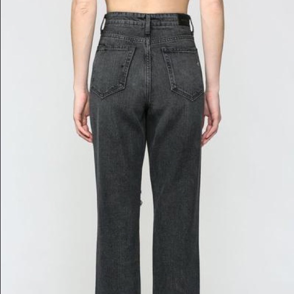 Distressed Strait Crop Jean - Picture 2 of 4